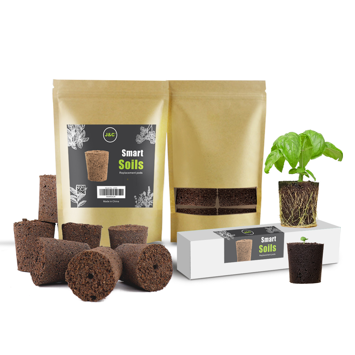 Smart Soil with nutrition peat soil block 10 pieces/set germination kit hydroponic indoor planter smart garden pods