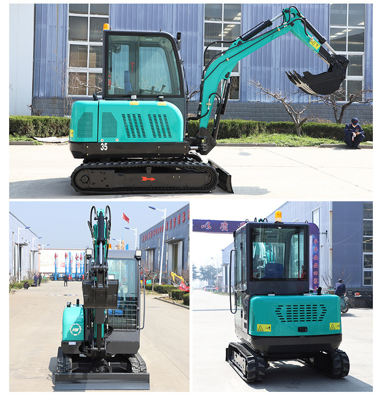 HENGWANG micro digger excavator soil digger machine hand drilling mini digger 1ton bagger