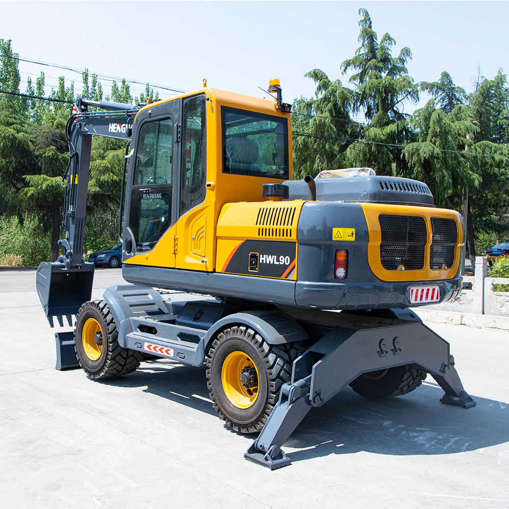 HENGWANG Brand 9 TON Tire Wheels Excavator HWL-90 Wheeled Excavator for Sale