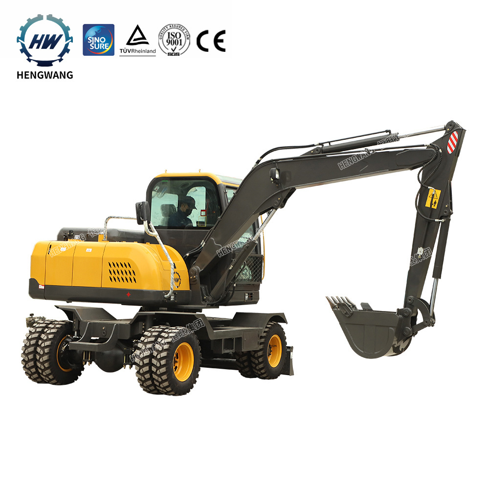 HENGWANG Brand 9 TON Tire Wheels Excavator HWL-90 Wheeled Excavator for Sale