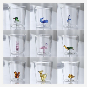 Kids Cartoon Animal Coffee Juice Milk Glass Cup Creative Heat Resistant Borosilicate Cups