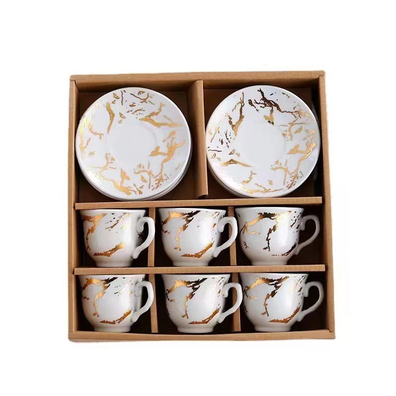 12pieces of European style tea set ceramic coffee set bone china coffee cup set