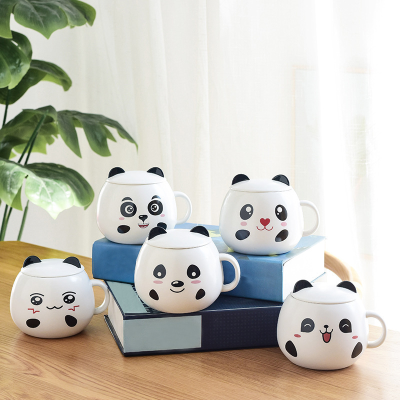 custom Panda Mug Funny Cartoon animal Ceramic Coffee Cup with Unique milk with handle Porcelain Kawaii mug tea water decal