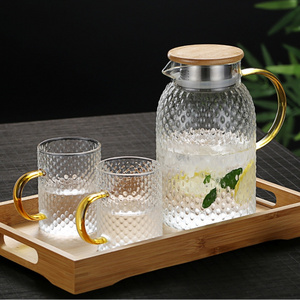 Tea Kettle Set Good Quality Glass Drinking Water Glass with 6 Pcs Party Clear Modern Water Pots & Kettles Water Pitcher