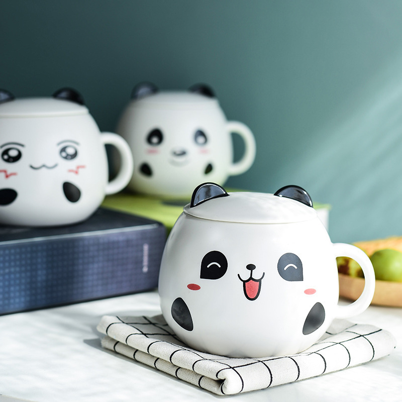 custom Panda Mug Funny Cartoon animal Ceramic Coffee Cup with Unique milk with handle Porcelain Kawaii mug tea water decal