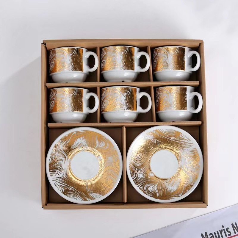 12pieces of European style tea set ceramic coffee set bone china coffee cup set