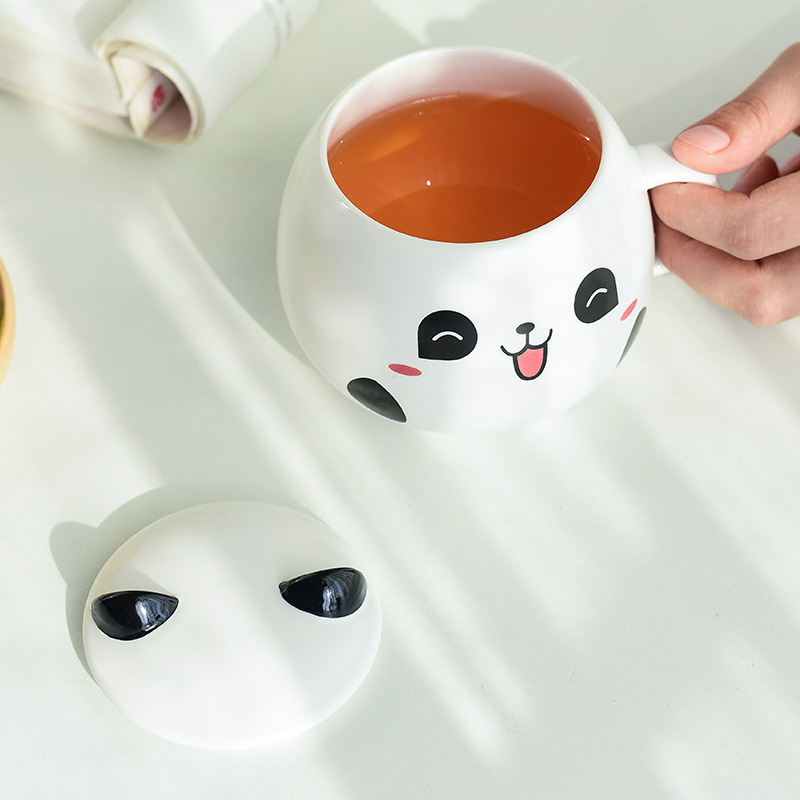 custom Panda Mug Funny Cartoon animal Ceramic Coffee Cup with Unique milk with handle Porcelain Kawaii mug tea water decal