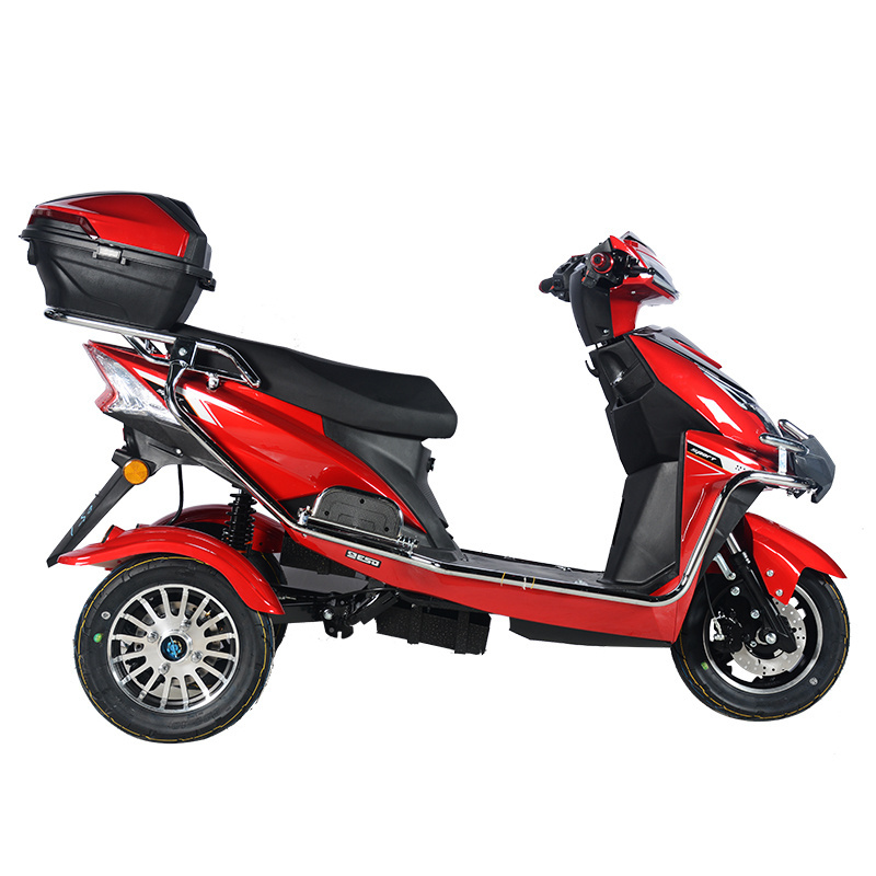 Hot sell electric tricycle motorcycle electric scooters 3 three wheel  with padals for adults/elderly