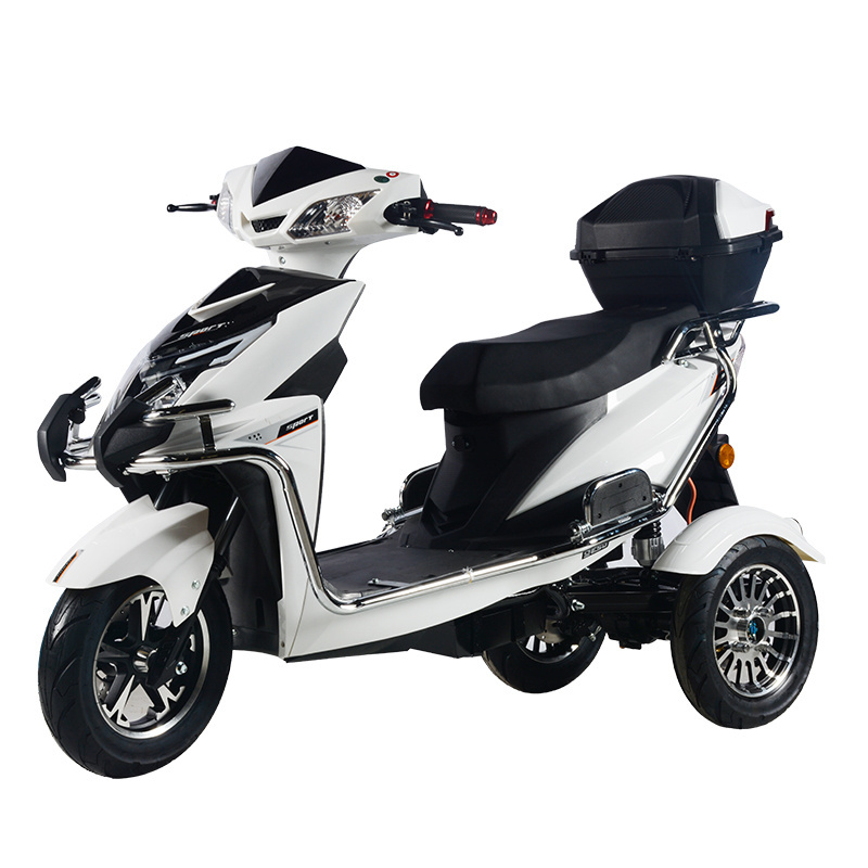 Hot sell electric tricycle motorcycle electric scooters 3 three wheel  with padals for adults/elderly