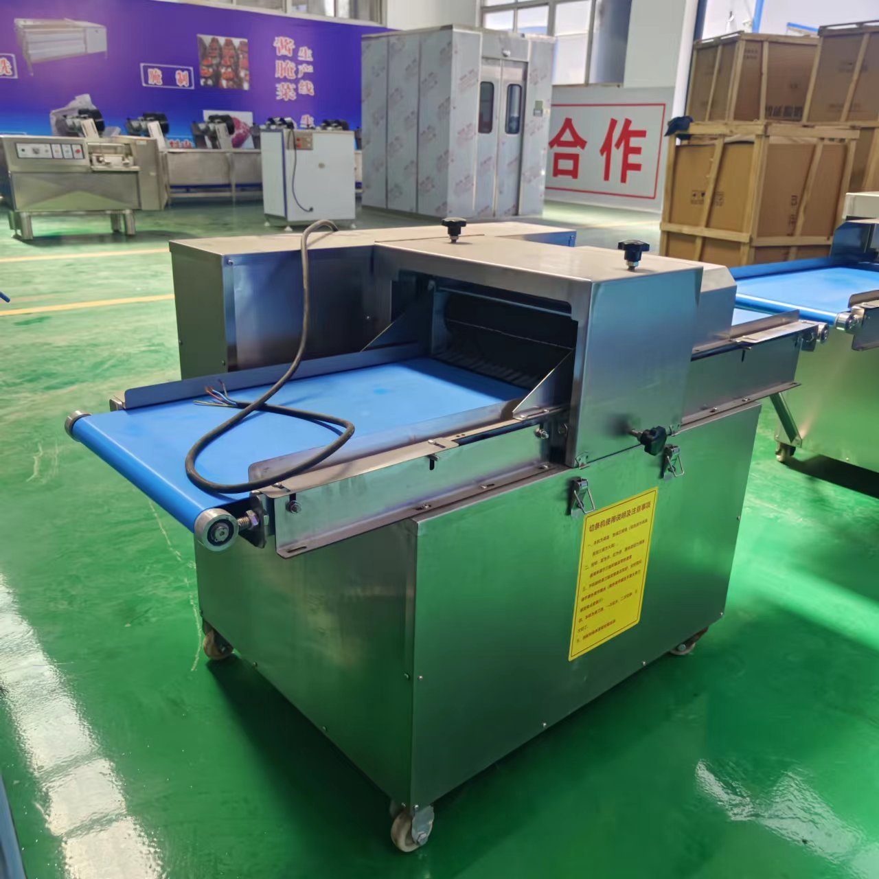 Industrial Electric Slicer Dried Frozen Sausage Meat Cutting Saw Chicken Thin Slice Kebab Cutter Machine Meat Blade Commercial