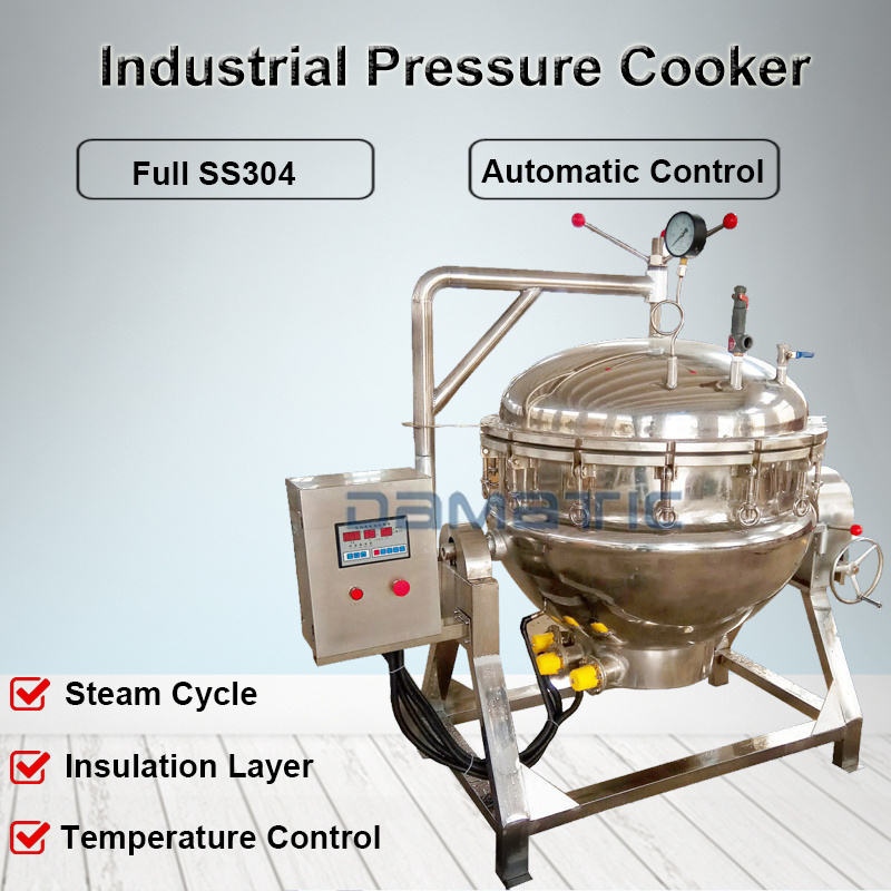 gas electric heating chicken meat bone broth canning soup potato stew cooker pressure jacketed kettle cooking agitator machine