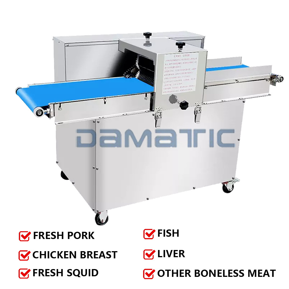 Industrial Electric Slicer Dried Frozen Sausage Meat Cutting Saw Chicken Thin Slice Kebab Cutter Machine Meat Blade Commercial