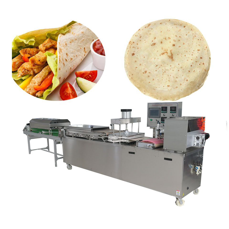 Smart Control Hot Pressing Corn Wheat Flour Tortilla Tacos Lavash Roti Chapati Bread Press Chips Baking Making Production Line