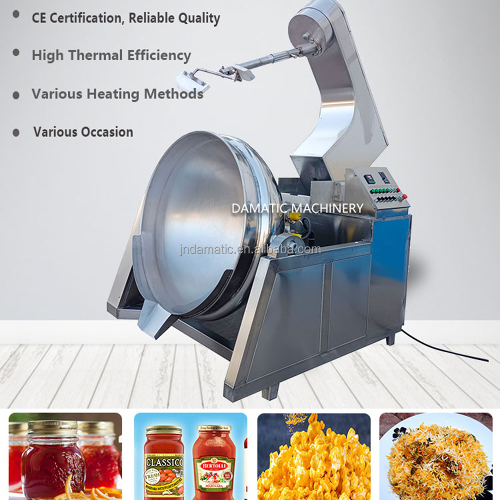 Industrial Electric Gas Steam Planetary Stirring Jacketed Popcorn Jam Sauce Caramel Curry Biryani Cooking Kettle Pot With Mixer