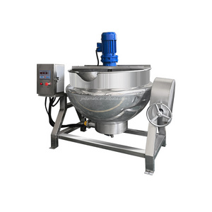 Industrial Electric Gas Steam Tilting Jacketed Corn Soup Jam Tomato Paste Chilli Sauce Cooking Kettle Price With Agitator Mixer