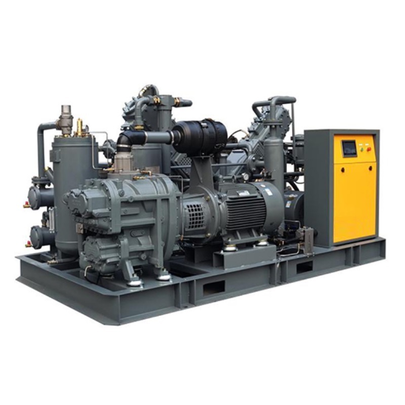 Industrial High Pressure 40 bar Oil Free Water Cooled Screw Piston Booster Air Compressor