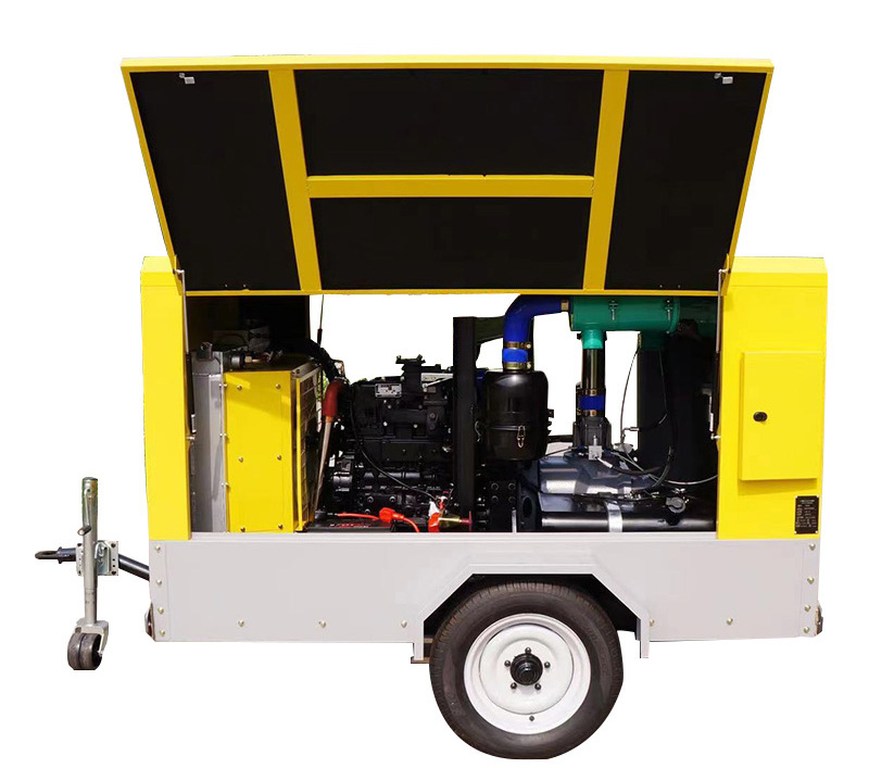 Diesel engine driven   mobile screw air compressor for water well drilling rig