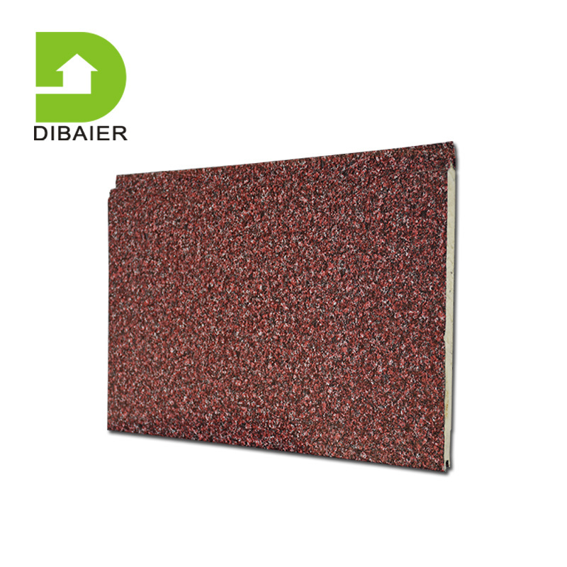 DIBAIER Siding Carved Outdoor PU Sandwich Panels Faux Stone Embossed Metal Wall Boards