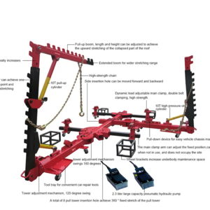 Hot Sale 3000kg Automotive Chassis Frame Bench body collision accident quick repair system Pulling Machine Frame straightener