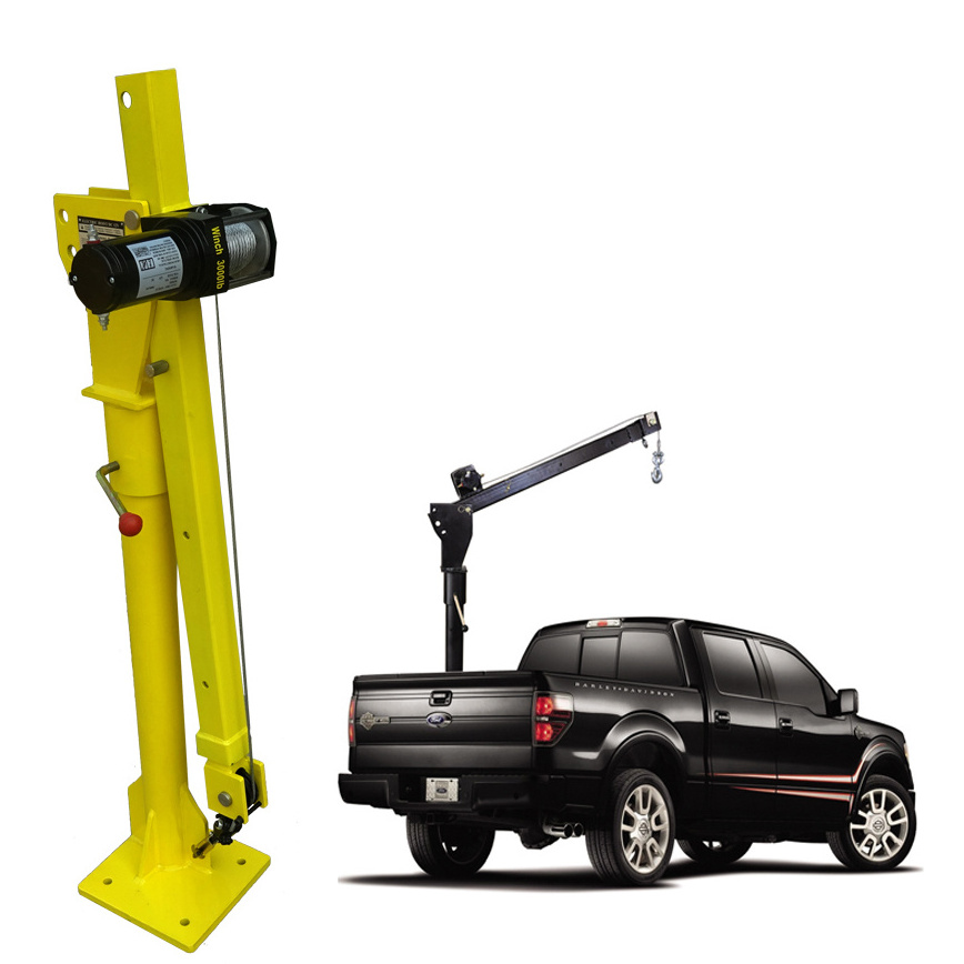 12v 24v 0.5 Ton Capacity Pickup Truck Small Mobile Mini Vehicle Mounted Crane Electric Winch Hoist