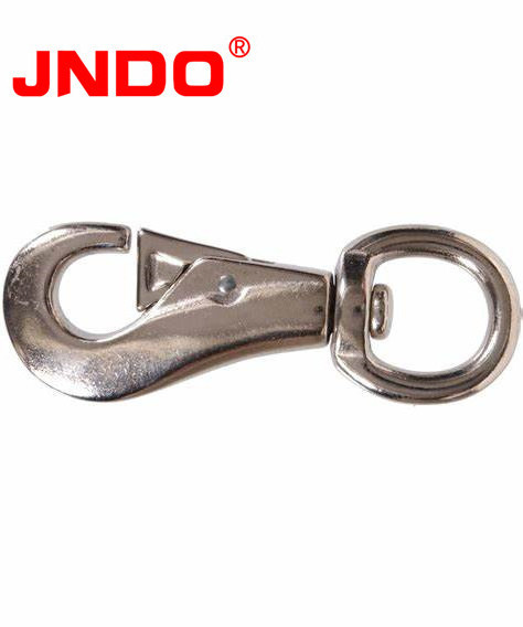 heavy duty horse harness halter round swivel nickel cattle bull snap hook