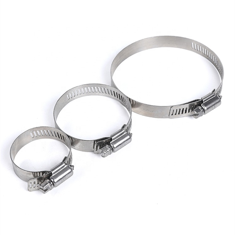 Hot Sale CE China wholesale customized Pipe Clamps american Clip Throat Hoop Adjustable 304 316 stainless steel hose clamps