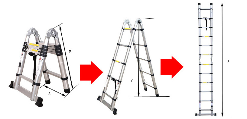 High Quality Good Price Aluminum Multi-purpose  folding Steps Stairs Ladder Aluminum Ladder