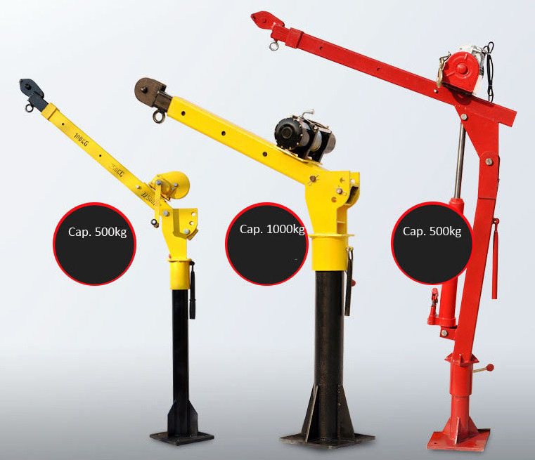 CE supplier 500k 800kg 1000kg pickup hoist DC 12V/24V truck mounted portable electric mini truck crane