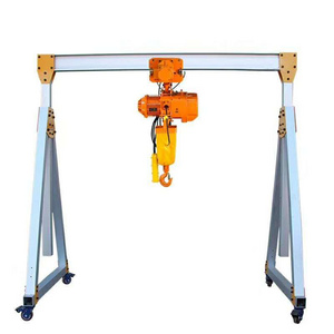 Portable 1.5ton 2 ton mini rubber tyre overhead gantry crane