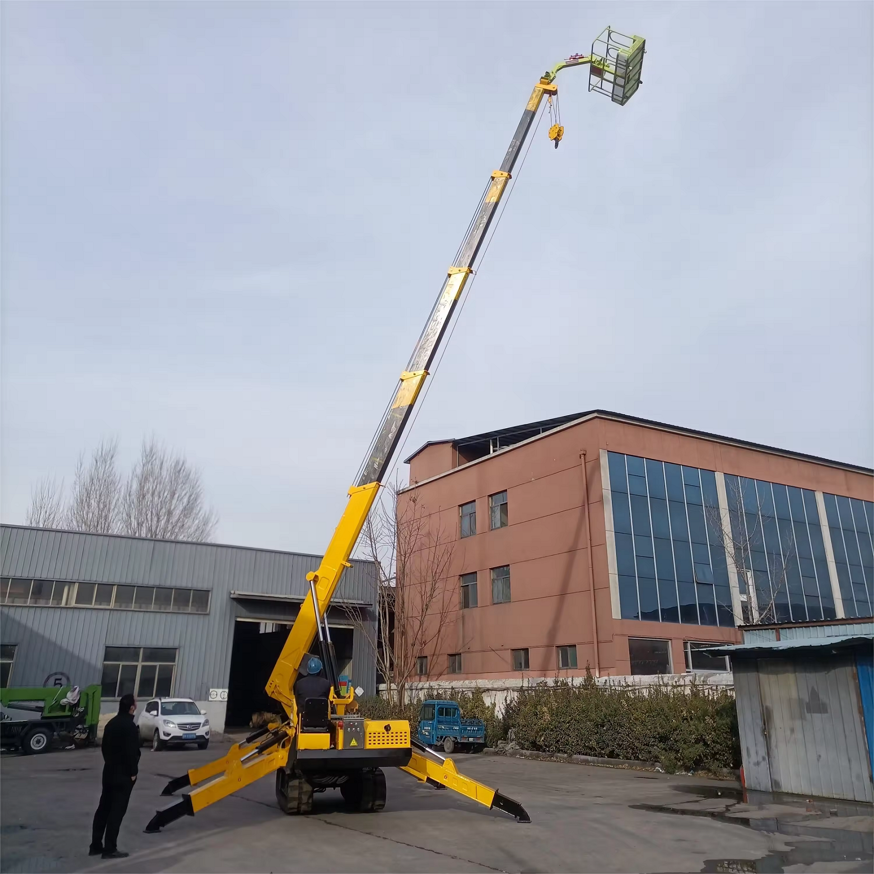 8Ton9ton10ton Load Telescopic Boom Mobile Crane Lifting Equipment Crawler Lift Crane Narrow Space Folding Spider Lifting Crane