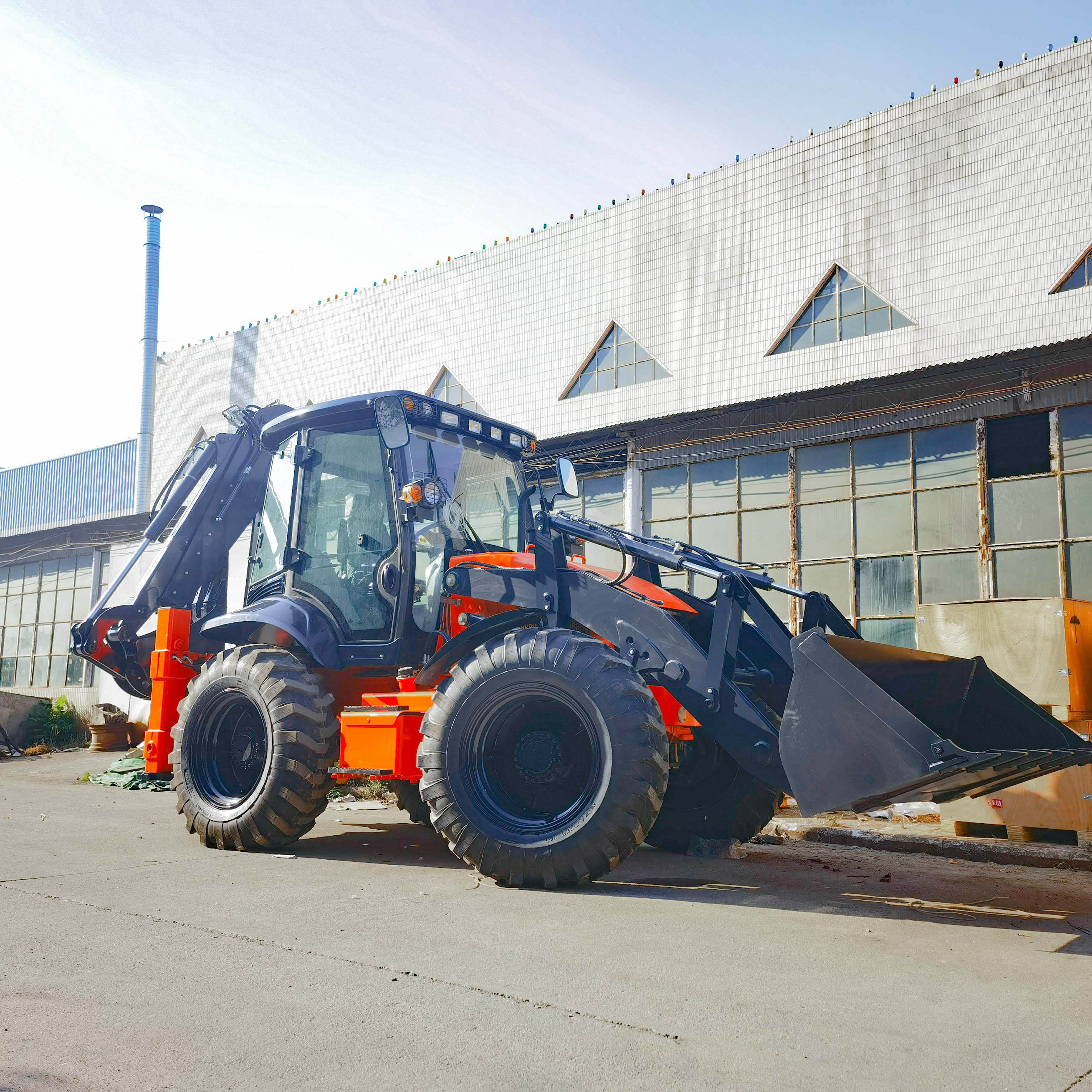 World Famous 4x4 Four Wheel Same Size 4wd Excavator Loader Mini Tractor Backhoe Loader