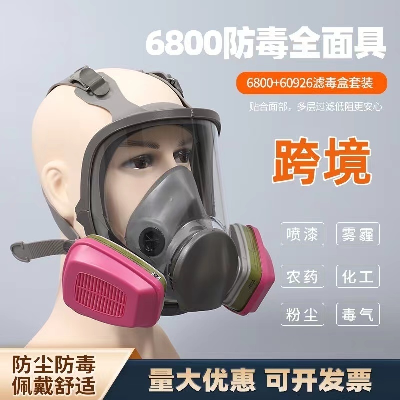 Full Face Organic Vapor & Particulate Respirator - Dual Activated Charcoal Filtration - Full Face Eye Protection Mask