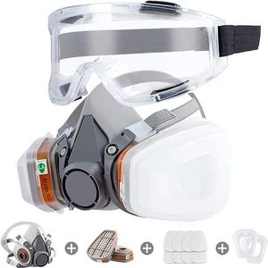 High Filtration Masks Chemical Respiratory Protection Construction Half Face Gas Mask with Safety Glasses