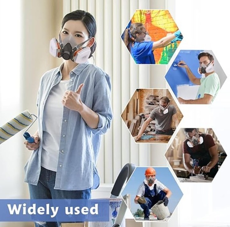 Full Face Rubber Particulate Respirator with Double Filters Gas Mask