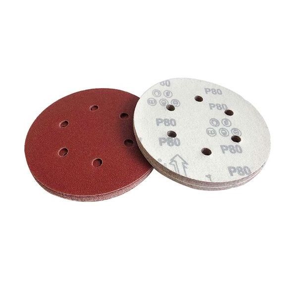 Best Selling Red Aluminum Oxide sandpaper 5inch sanding disc for metal polishing