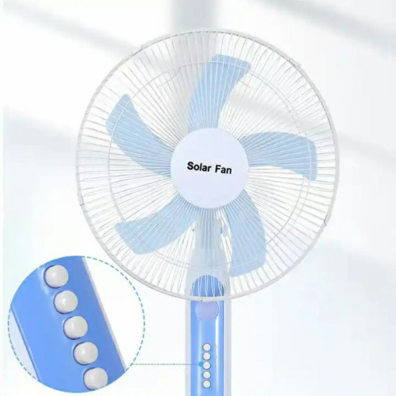 12Inch 16Inch 18Inch Electric Fan Solar Power Fan Rechargeable with Solar Panels LiFePO4 Battery Stand With LED Light