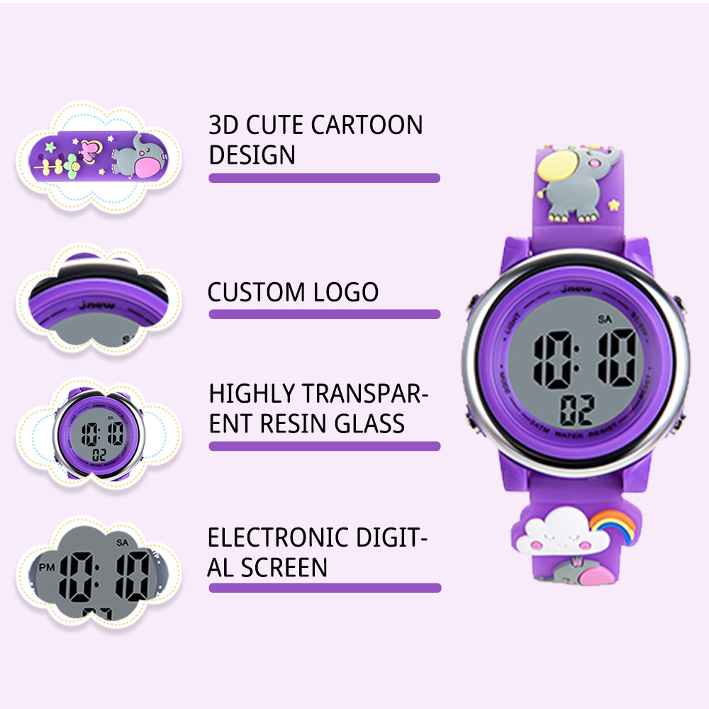 Christmas Gift Watch Led Back Light Children's Digital Watch 3 Atm Waterproof Kids Watch gift set