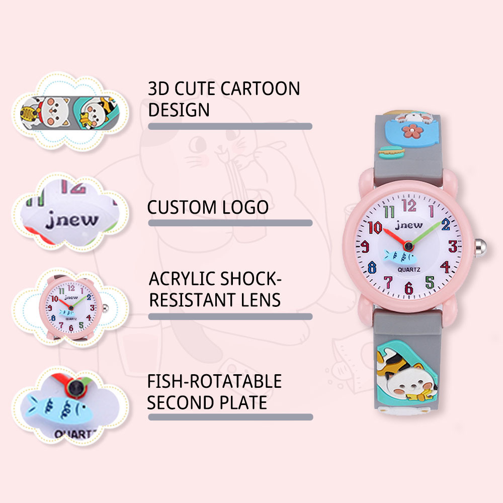 2023 Scheming cat quartz watches japan movt. quartz watch stainless steel back Kids Watch