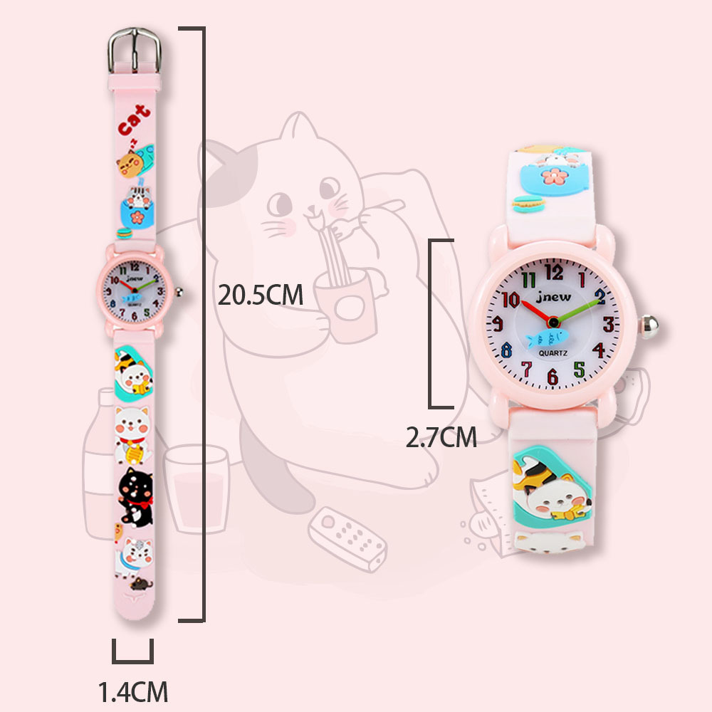 2023 Scheming cat quartz watches japan movt. quartz watch stainless steel back Kids Watch