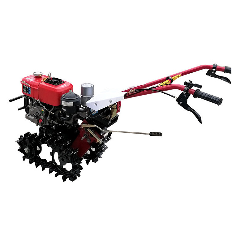 7.5HP gasoline Walk-behind small chain track plow diesel high-horsepower plow