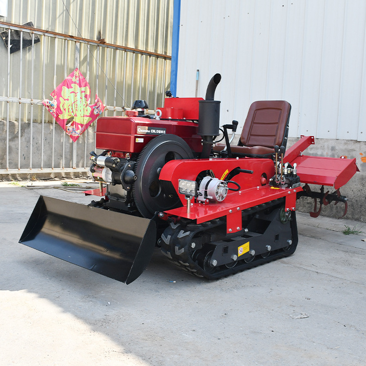 hot  sale Tracked micro-tiller rotary tiller 25hp  riding flood and drought 35 hp orchard