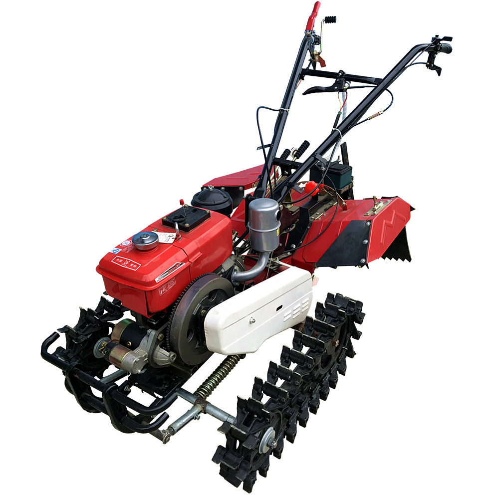 Hand push chain track cultivator 8HP cultivator Hill plow