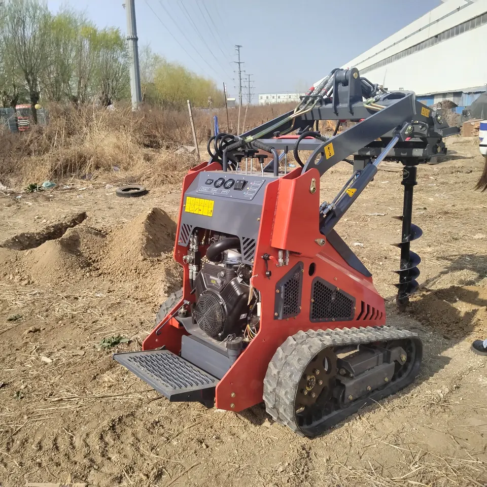 mini skid steer track loader attachments forestry stump grinder log grapple mini digger