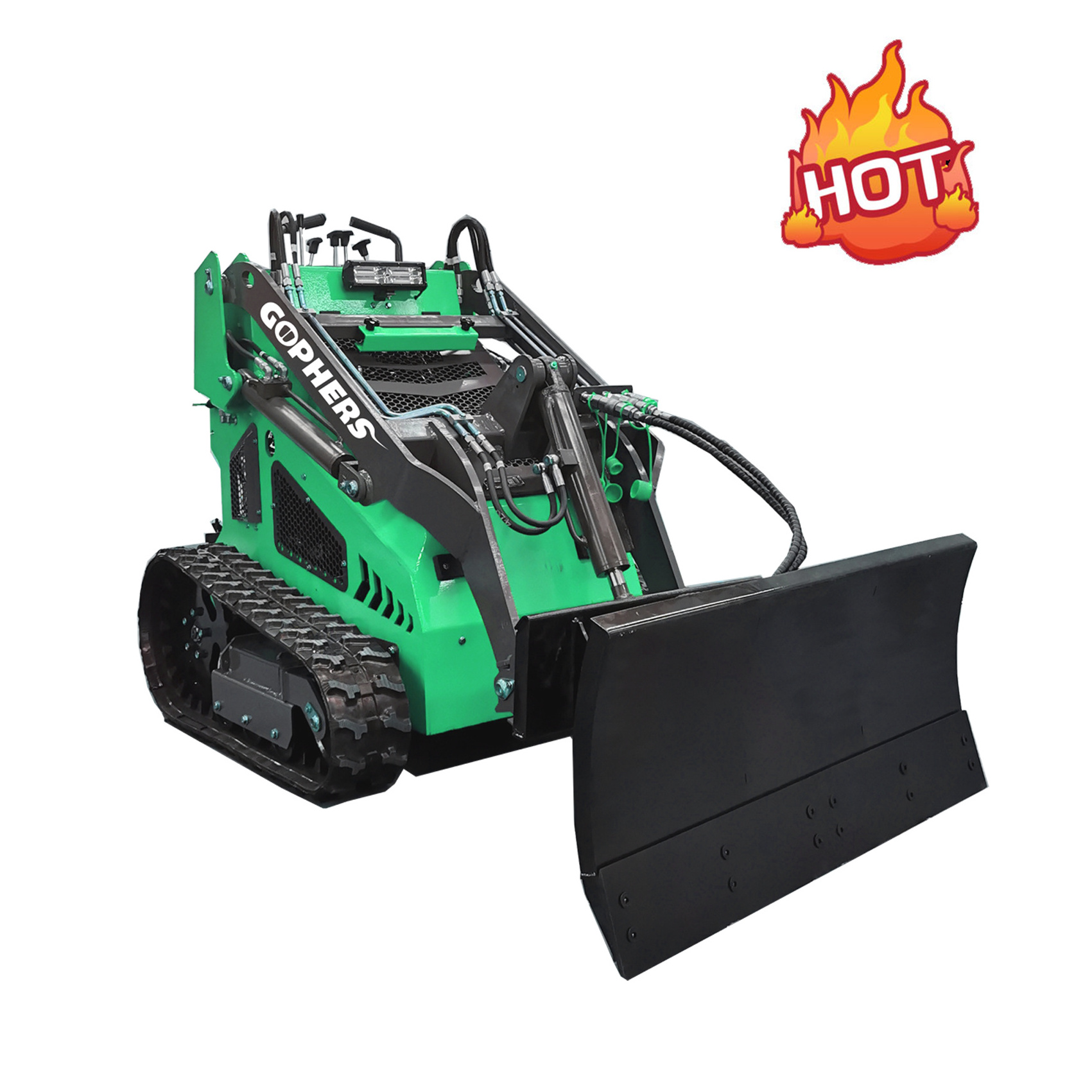 mini skid steer track loader attachments forestry stump grinder log grapple mini digger