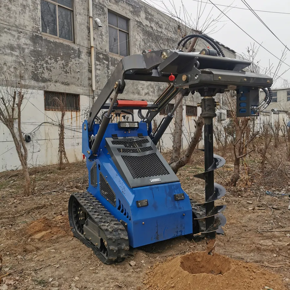 mini skid steer track loader attachments forestry stump grinder log grapple mini digger