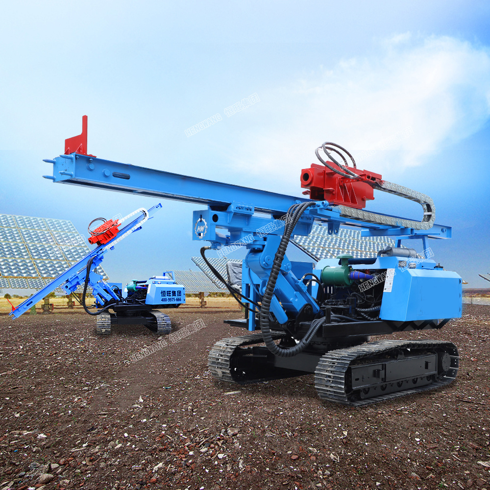 2024 Hengwang 300mm diameter bore pile micropile and hydraulic helical screw solar pile driver machine