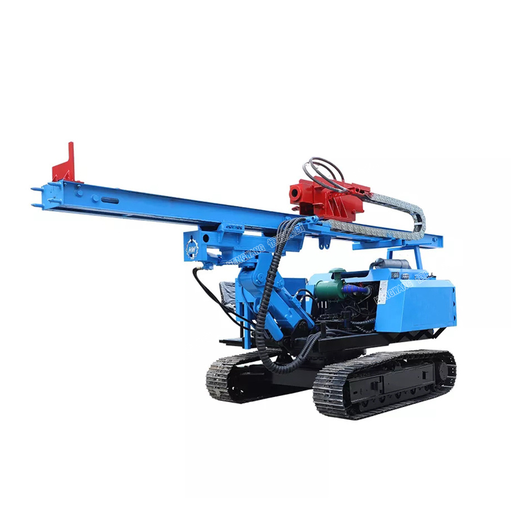 2024 Hengwang 300mm diameter bore pile micropile and hydraulic helical screw solar pile driver machine