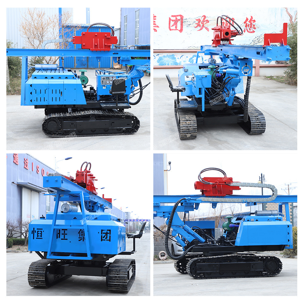 2024 Hengwang 300mm diameter bore pile micropile and hydraulic helical screw solar pile driver machine