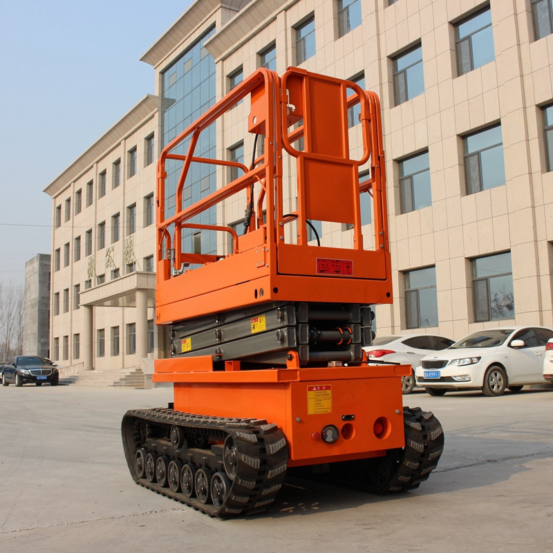 High quality factory price 4-12m all terrain electric crawler scissor lift with rubber track