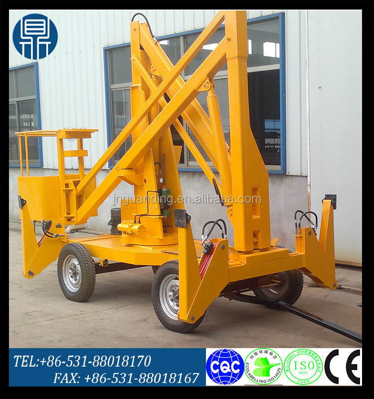 6-18m Outdoor articulated trailer mounted boom one man lift towable cherry picker for sale